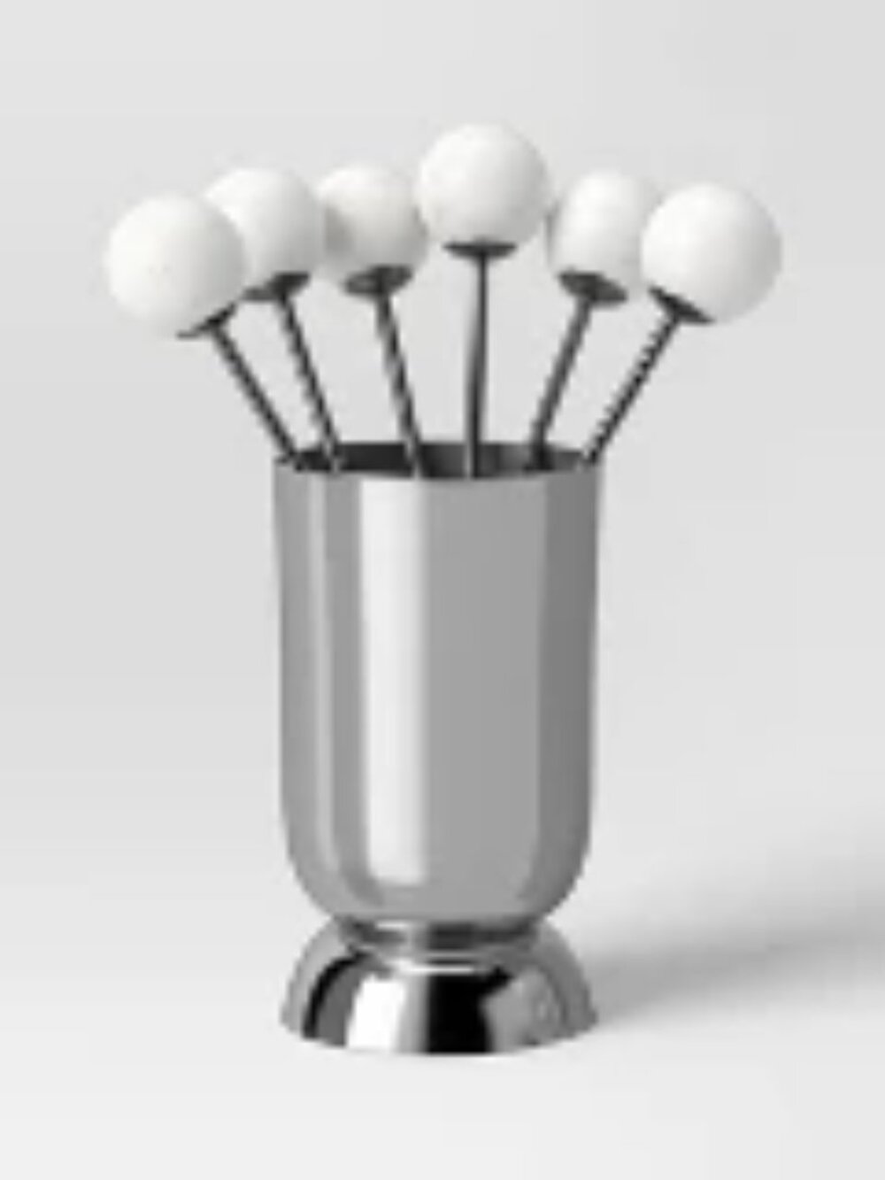 7pc Stainless Steel Cocktail Picks with Holder Silver - Threshold™-NWT